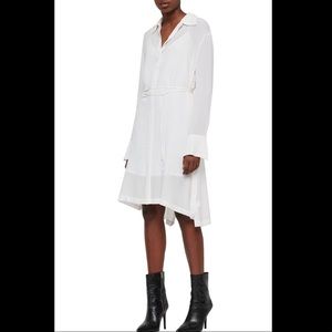 Anya Shirtdress XS - Chalk White Silk
